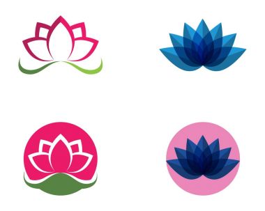Sağlık, Spa ve Yoga için Lotus çiçek işareti. Vektör Illustratio