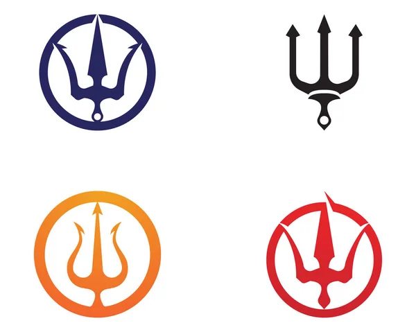 Sihirli mızrak logosu ve semboller şablon vektörü — Stok Vektör