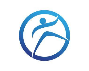 Eğlenceli insanlar Sağlıklı Yaşam Logosu şablon vektör simgesi