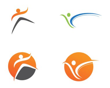 Eğlenceli insanlar Sağlıklı Yaşam Logosu şablon vektör simgesi