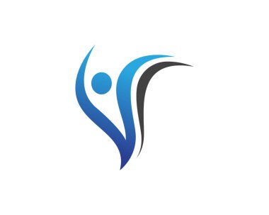 Eğlenceli insanlar Sağlıklı Yaşam Logosu şablon vektör simgesi