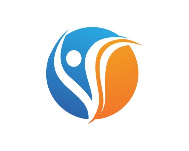 Eğlenceli insanlar Sağlıklı Yaşam Logosu şablon vektör simgesi