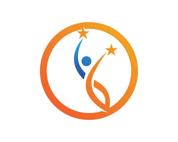 Succès Santé Personnes Soins Logo Symboles Modèle — Image vectorielle