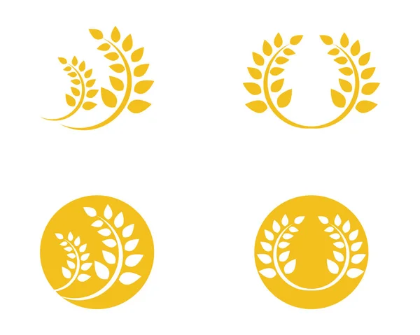 Riso cibo farina logo e simboli modello icone — Vettoriale Stock