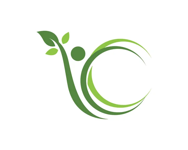 Pessoas folha verde natureza saúde logotipo e símbolos — Vetor de Stock