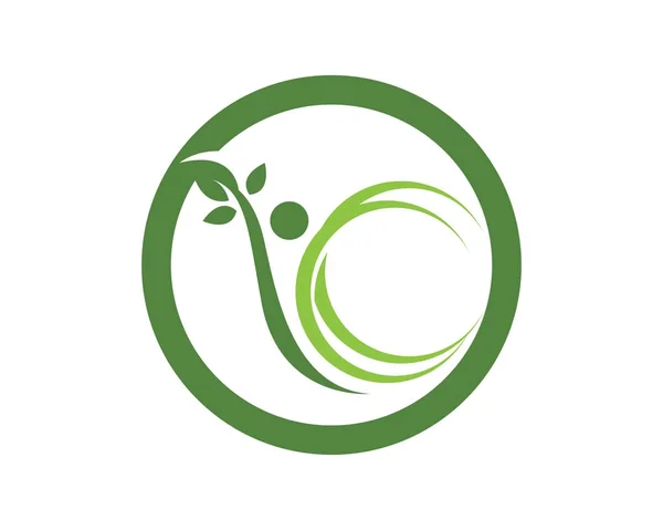 Lidé listy zelené přírody zdravotní loga a symboly — Stockový vektor
