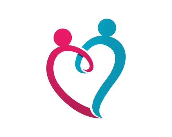 Familie Pflege Liebe Logo und Symbole Vorlage — Stockvektor