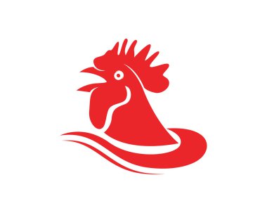 Horoz baş kırmızı semboller ve logo simgeler şablonu