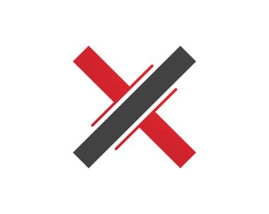 X Harfi Logo Şablonu vektör simgesi tasarımı