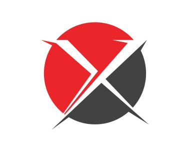 X Harfi Logo Şablonu vektör simgesi tasarımı