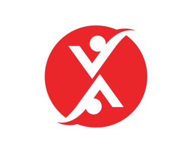 X Harfi Logo Şablonu vektör simgesi tasarımı