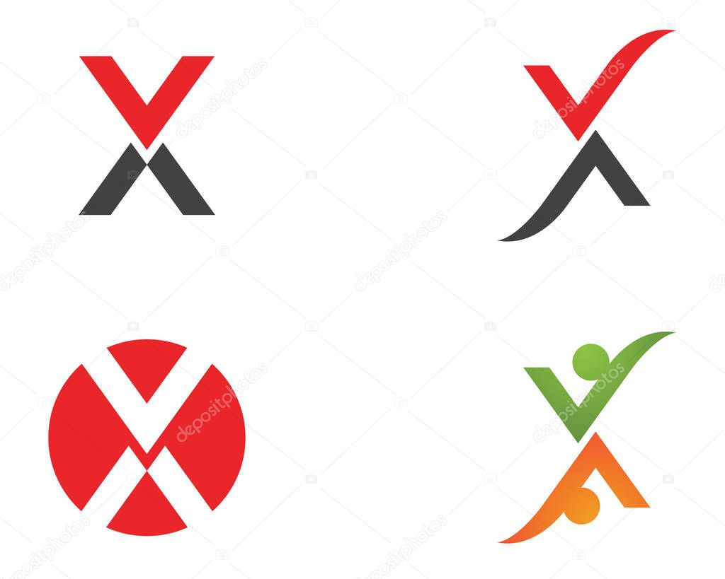 X Letter Logo Template vector icon desig