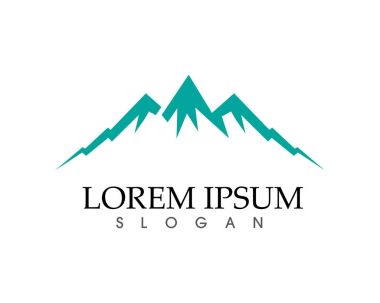 Dağ manzarası logosu ve simgeler şablonu