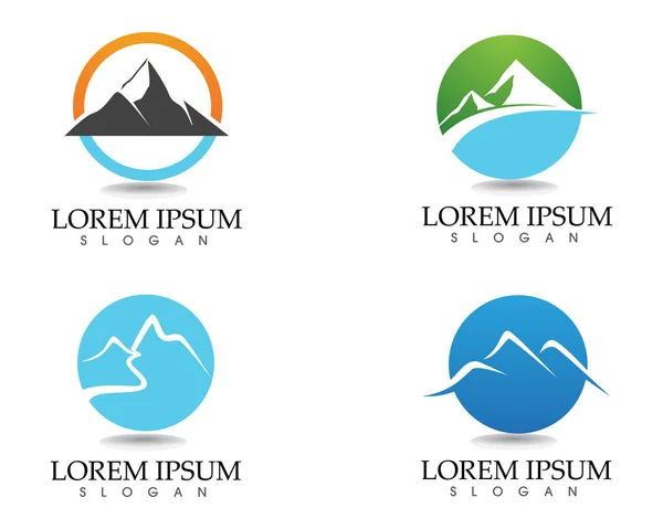 Logo di montagna e simboli icone modello vettoriale app — Vettoriale Stock