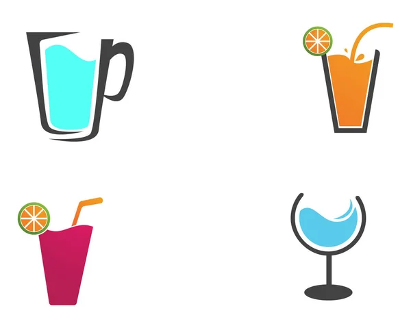 Boire jus logo et symboles modèle app — Image vectorielle