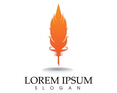 Tüy kalem yazma işareti logo şablonu uygulama simgeleri