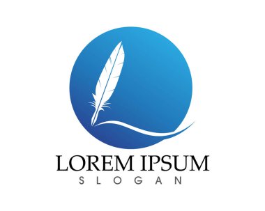 Tüy kalem yazma işareti logo şablonu uygulama simgeleri