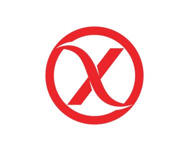 X Harfi Logo Şablonu vektör simgesi tasarımı