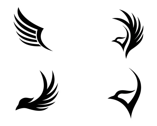 Ali uccello segno astratto modello icone app — Vettoriale Stock