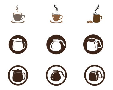 Kahve fincanı Logo Şablon vektör tasarımı