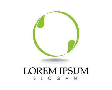 Ağaç yaprağı vektör logosu tasarımı, çevre dostu kavram.