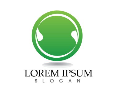 Ağaç yaprağı vektör logosu tasarımı, çevre dostu kavram.