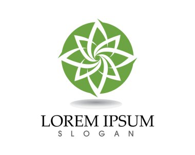 Ağaç yaprağı vektör logosu tasarımı, çevre dostu kavram.