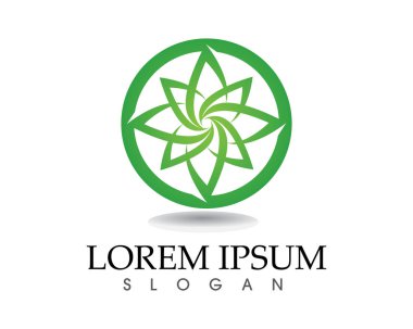 Ağaç yaprağı vektör logosu tasarımı, çevre dostu kavram.