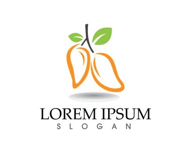Mango meyve logo ve sembolleri şablonu