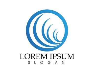 Güneş ve su dalgası Logo şablonu vektör çizim tasarım