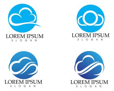 Bulut logo şablonu vektör çizim tasarım simgeler