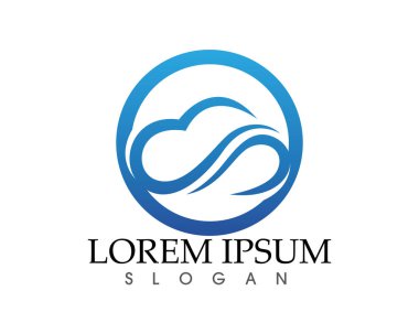 Bulut logo şablonu vektör çizim tasarım simgeler
