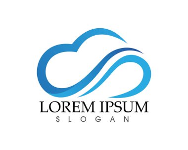 Bulut logo şablonu vektör çizim tasarım simgeler