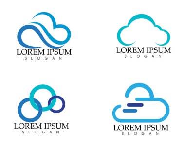 Bulut logo şablonu vektör çizim tasarım simgeler