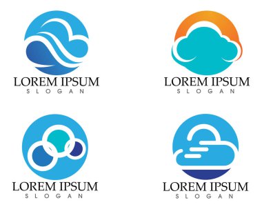 Bulut logo şablonu vektör çizim tasarım simgeler
