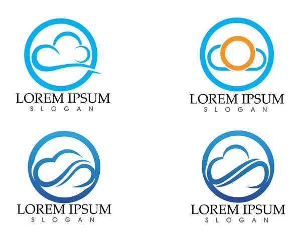Cloud logo modello vettoriale illustrazione icone di design — Vettoriale Stock