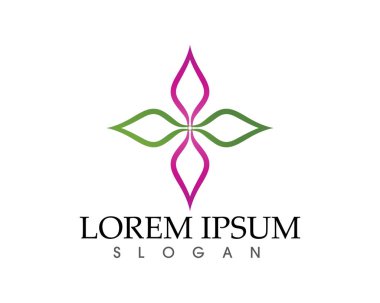 Sağlık, Spa ve Yoga için Lotus çiçek işareti. Vector Illustrator