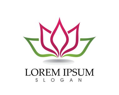 Sağlık, Spa ve Yoga için Lotus çiçek işareti. Vector Illustrator