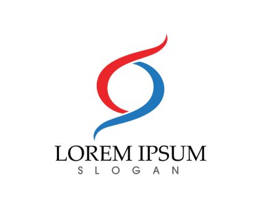 S harfli şirket logosu tasarım vektörü