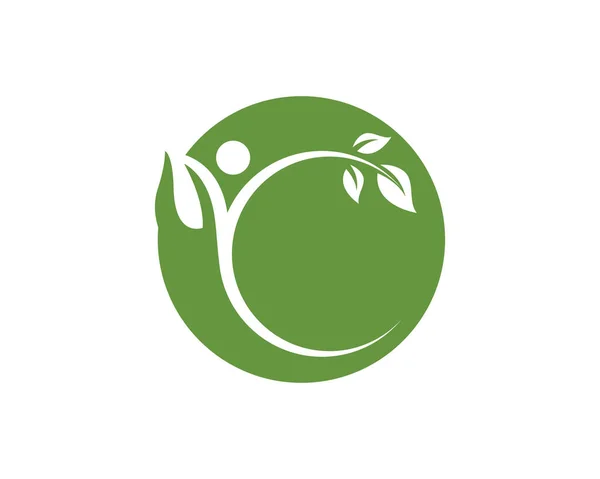 Лист зеленый логотип природы и шаблон символа вектор — стоковый вектор