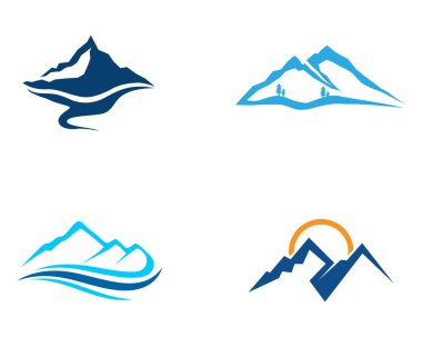 Dağ ve su Logo iş şablonu vektör