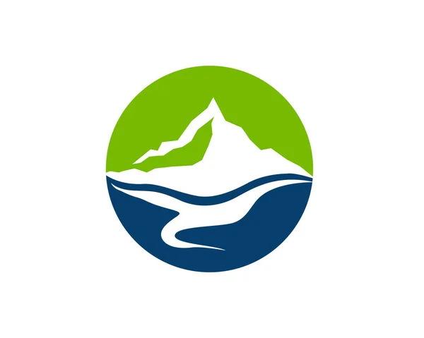 Vektor Templat bisnis Logo gunung dan air - Stok Vektor