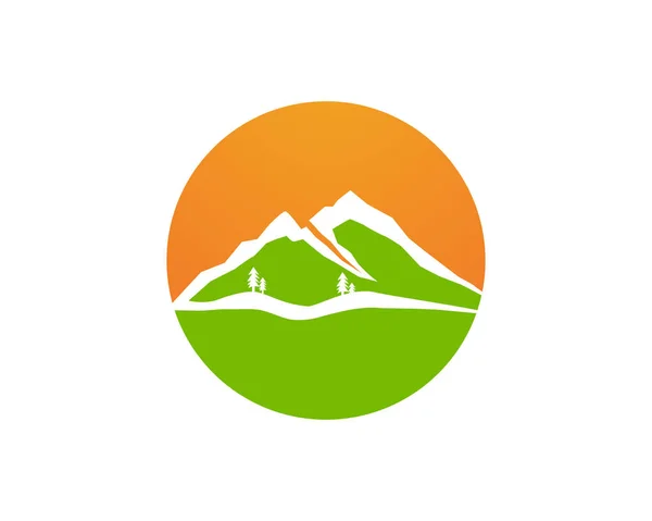 Montagna e acqua Logo Business Template Vector — Vettoriale Stock