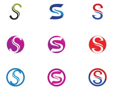 S logosu ve sembolleri şablon vektör simgeler
