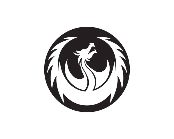 Modèle de logo couleur plate dragon tête illustration vectorielle — Image vectorielle