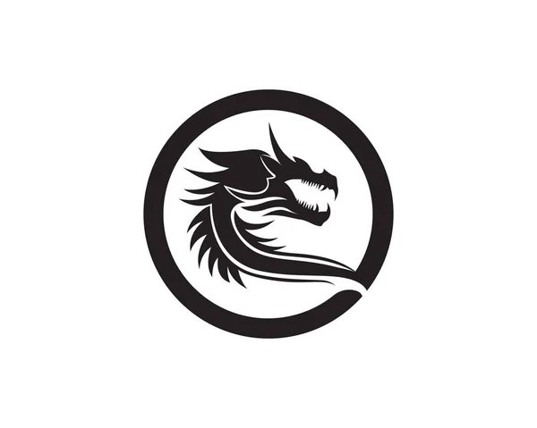 Modèle de logo couleur plate dragon tête illustration vectorielle — Image vectorielle