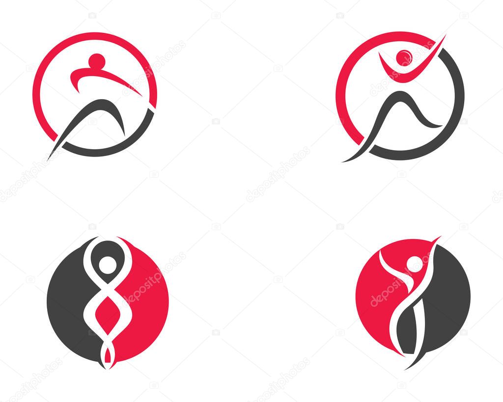 Health people logo and symbols template icons