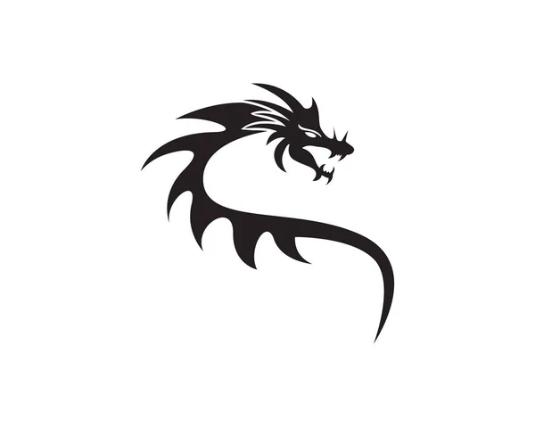 Дракон плоский колір логотип шаблон Векторні ілюстрації — стоковий вектор