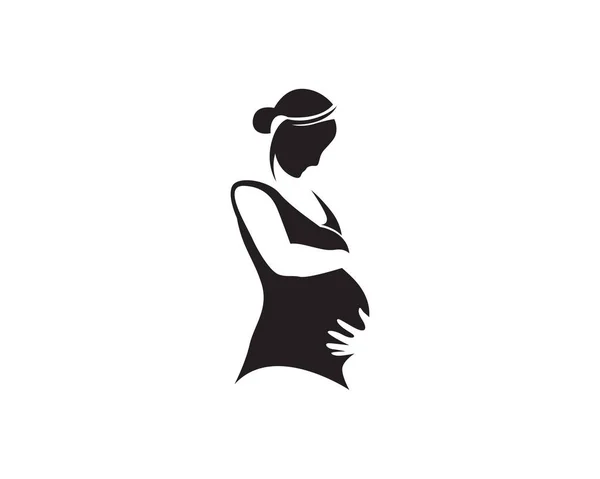 Έγκυος γυναίκα γραμμή τέχνης σύμβολα πρότυπο διάνυσμα — Διανυσματικό Αρχείο