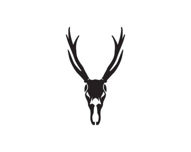 Baş geyik hayvan logosu siyah siluet simgeleri
